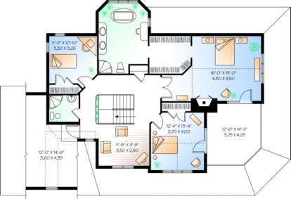 Second Floor for House Plan #034-00144
