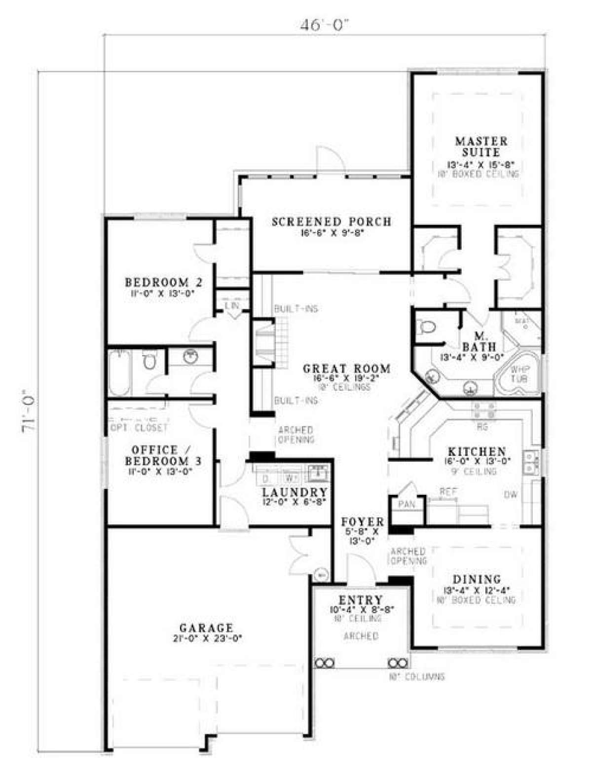 Floorplan 1 for House Plan #110-00621