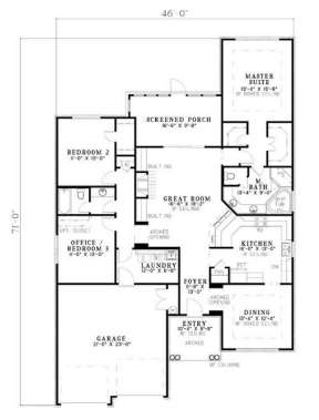 Floorplan 1 for House Plan #110-00621