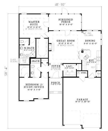 Floorplan 1 for House Plan #110-00624