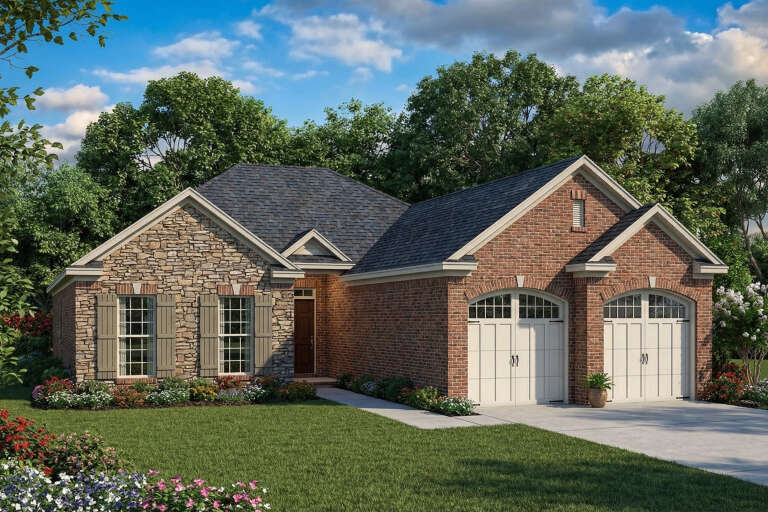 House Plan House Plan #5665 Angled Front Elevation