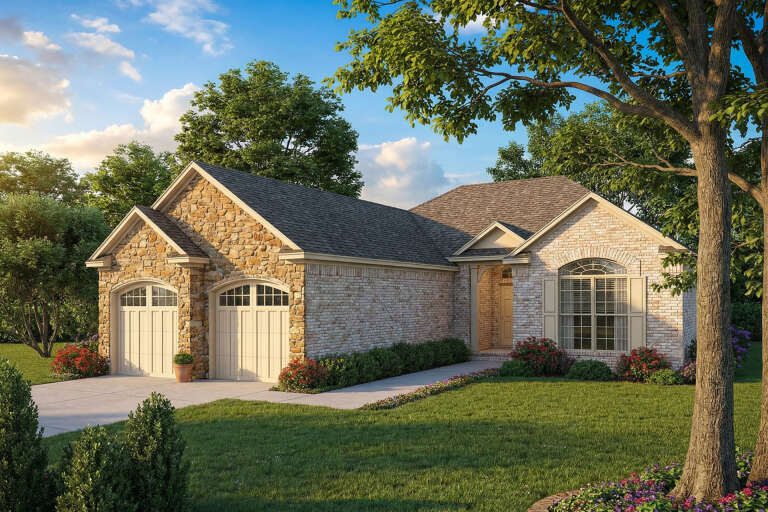 House Plan House Plan #5666 Angled Front Elevation