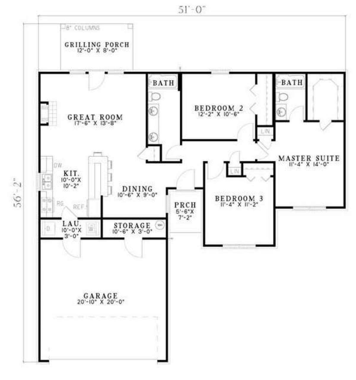 Floorplan 1 for House Plan #110-00628
