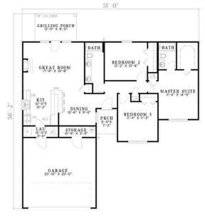 Floorplan 1 for House Plan #110-00628