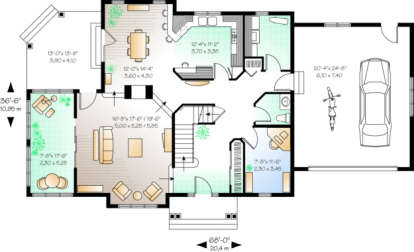 First Floor for House Plan #034-00145