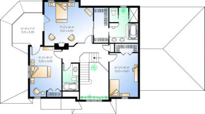 Second Floor for House Plan #034-00145