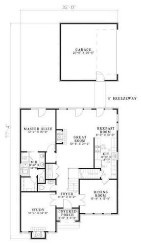 Floorplan 1 for House Plan #110-00635