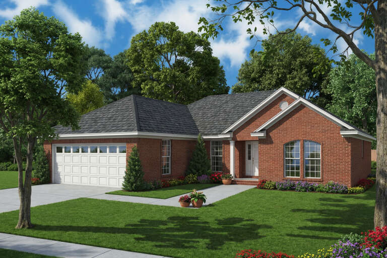 House Plan House Plan #5676 Angled Front Elevation