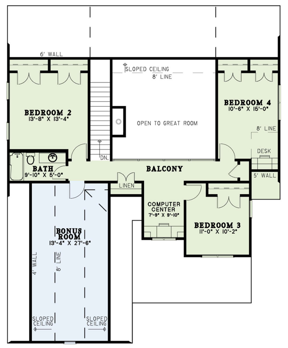 Second Floor for House Plan #110-00638