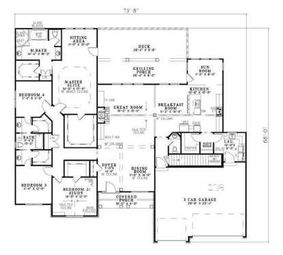 Floorplan 1 for House Plan #110-00639