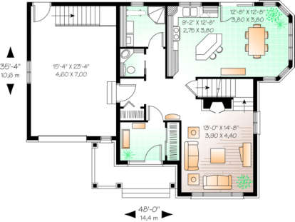 First Floor for House Plan #034-00146