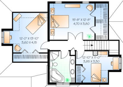 Second Floor for House Plan #034-00146