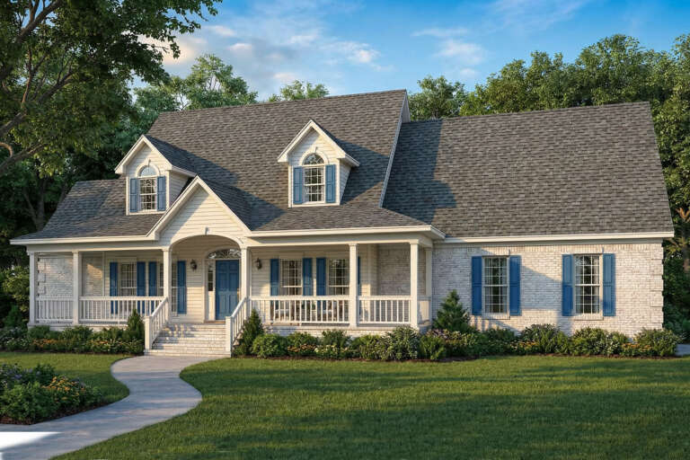 House Plan House Plan #5680 Angled Front Elevation