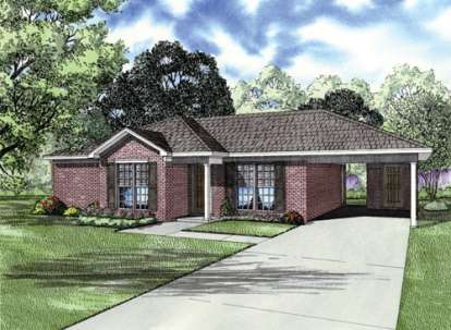 2 Bed, 2 Bath, 1008 Square Foot House Plan - #110-00646