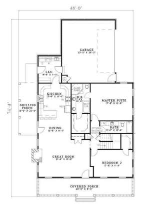 Floorplan 1 for House Plan #110-00647