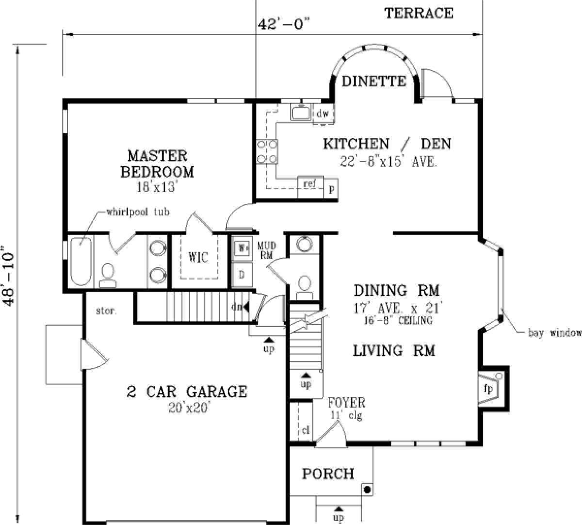 Floorplan 1 for House Plan #033-00109