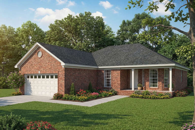 House Plan House Plan #5690 Angled Front Elevation