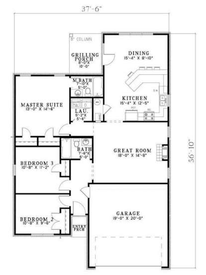 Floorplan 1 for House Plan #110-00653