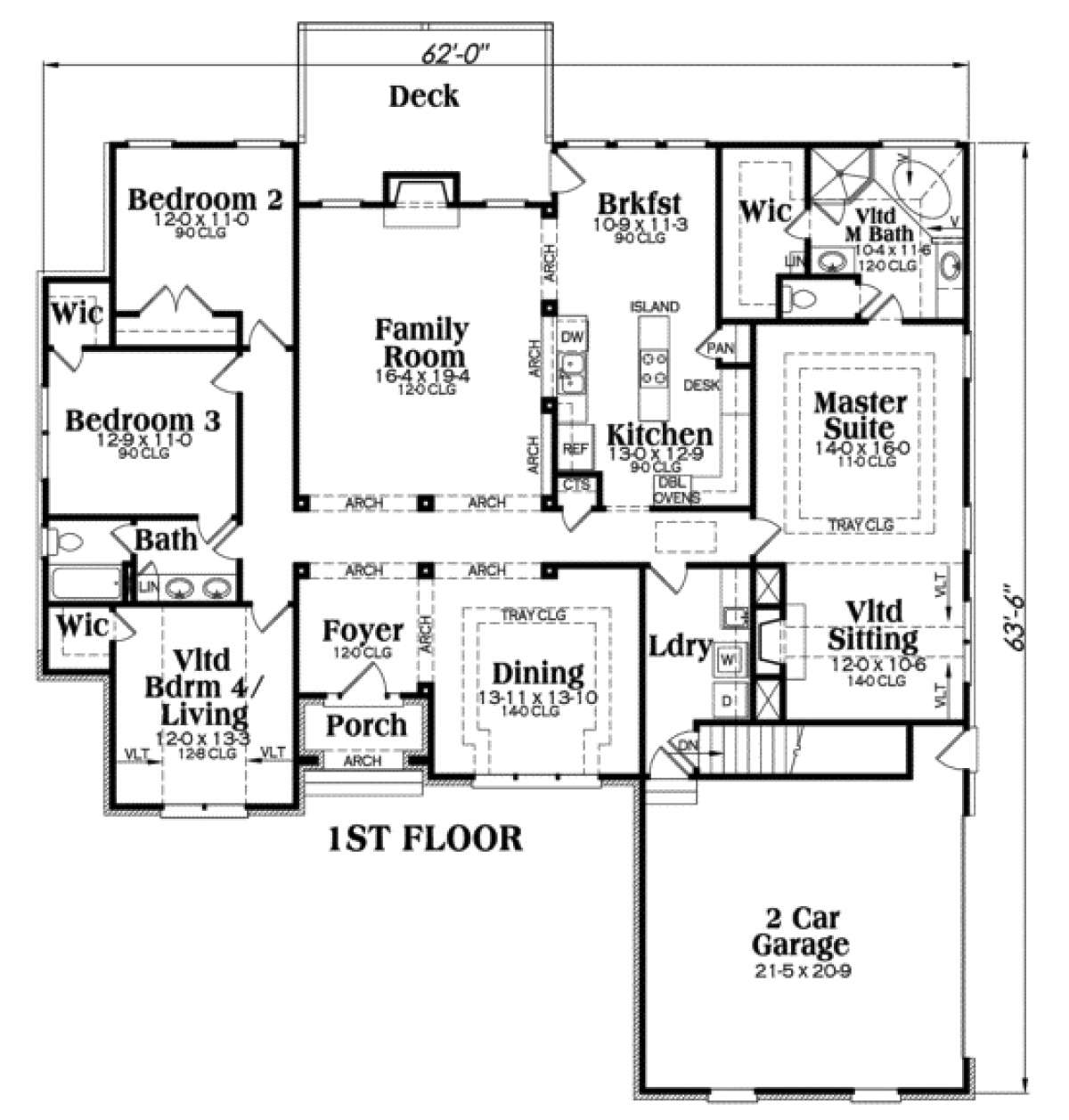 Main Floor for House Plan #009-00040