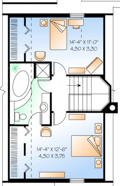 Second Floor for House Plan #034-00147