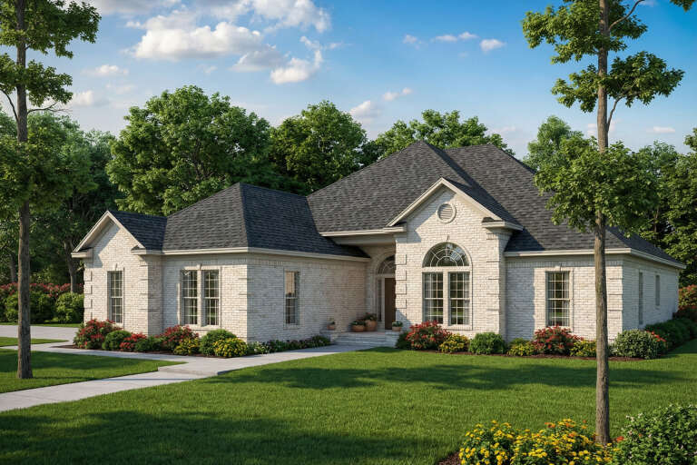 House Plan House Plan #5700 Angled Front Elevation