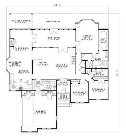 Floorplan 1 for House Plan #110-00660