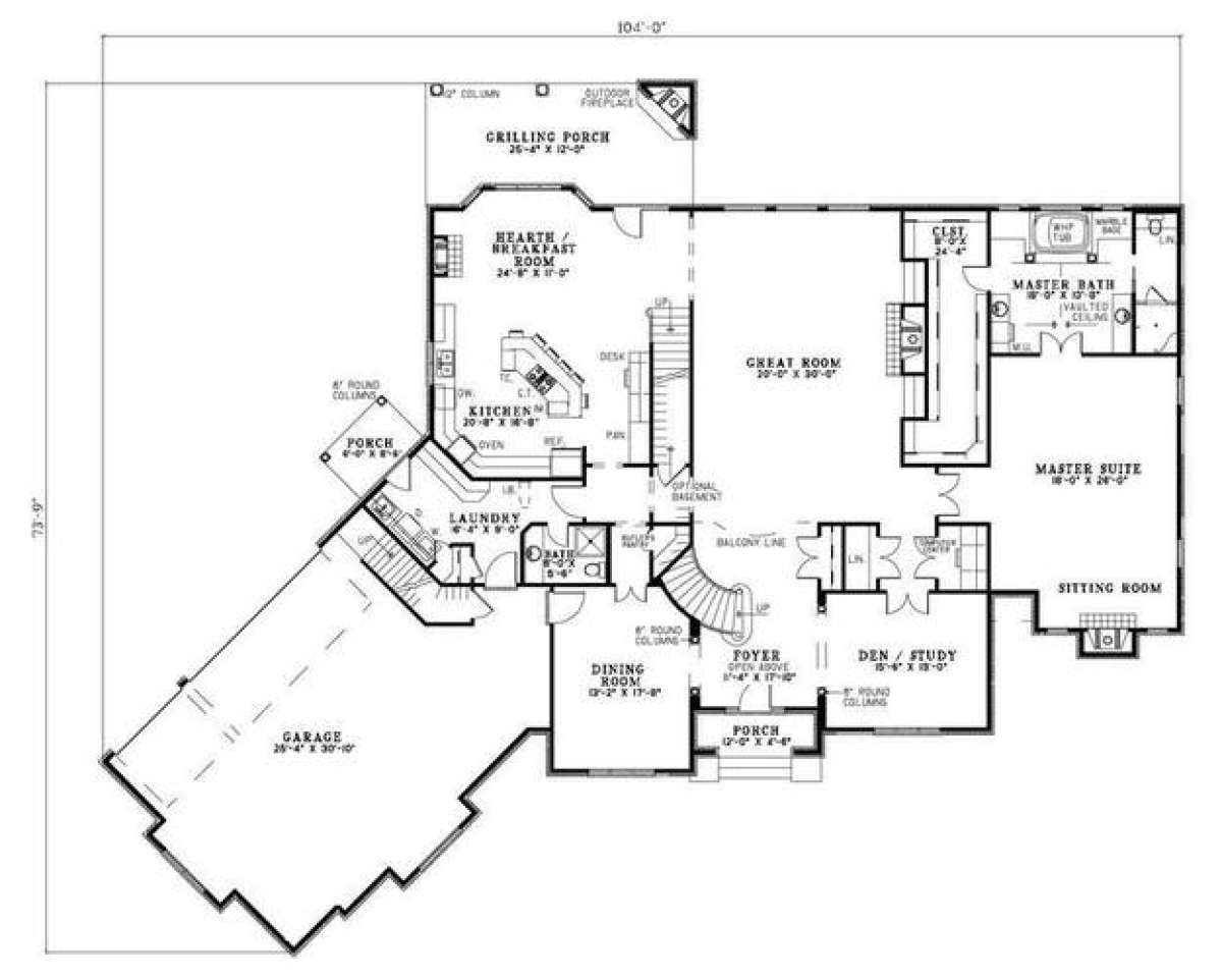 Floorplan 1 for House Plan #110-00663