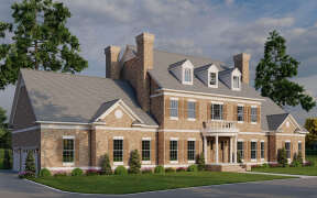 Colonial House Plan #110-00669 Elevation Photo