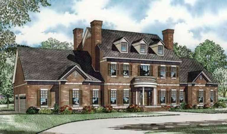 Colonial House Plan #110-00669 Elevation Photo