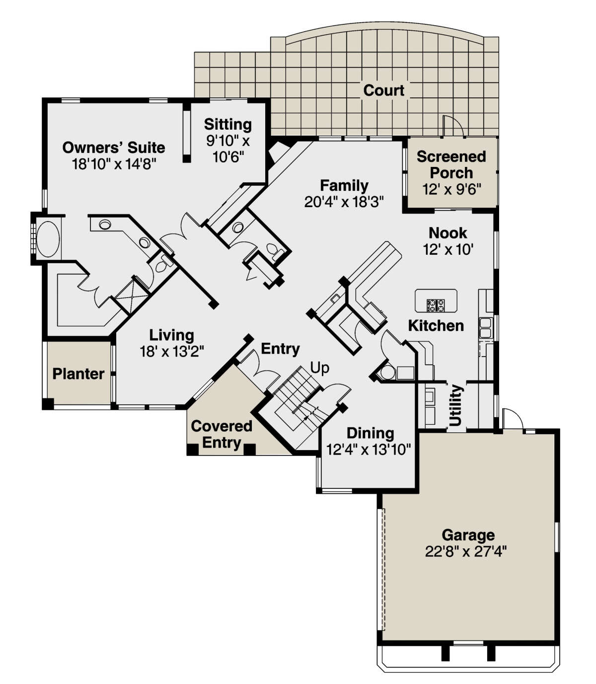 Floorplan 1 for House Plan #035-00421