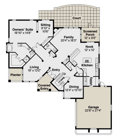 Main Floor  for House Plan #035-00421
