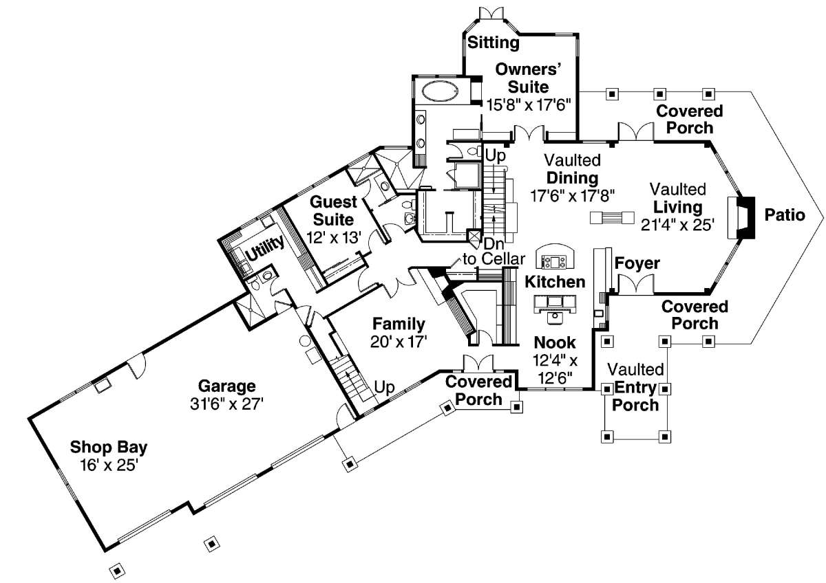 Main Floor for House Plan #035-00422