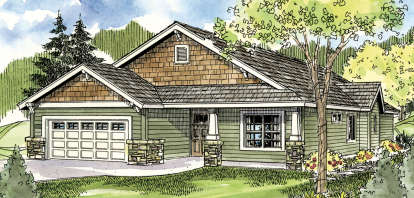 Ranch House Plan #035-00423 Elevation Photo