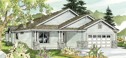 3 Bed, 2 Bath, 1610 Square Foot House Plan - #035-00424