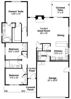 Floorplan 1 for House Plan #035-00424