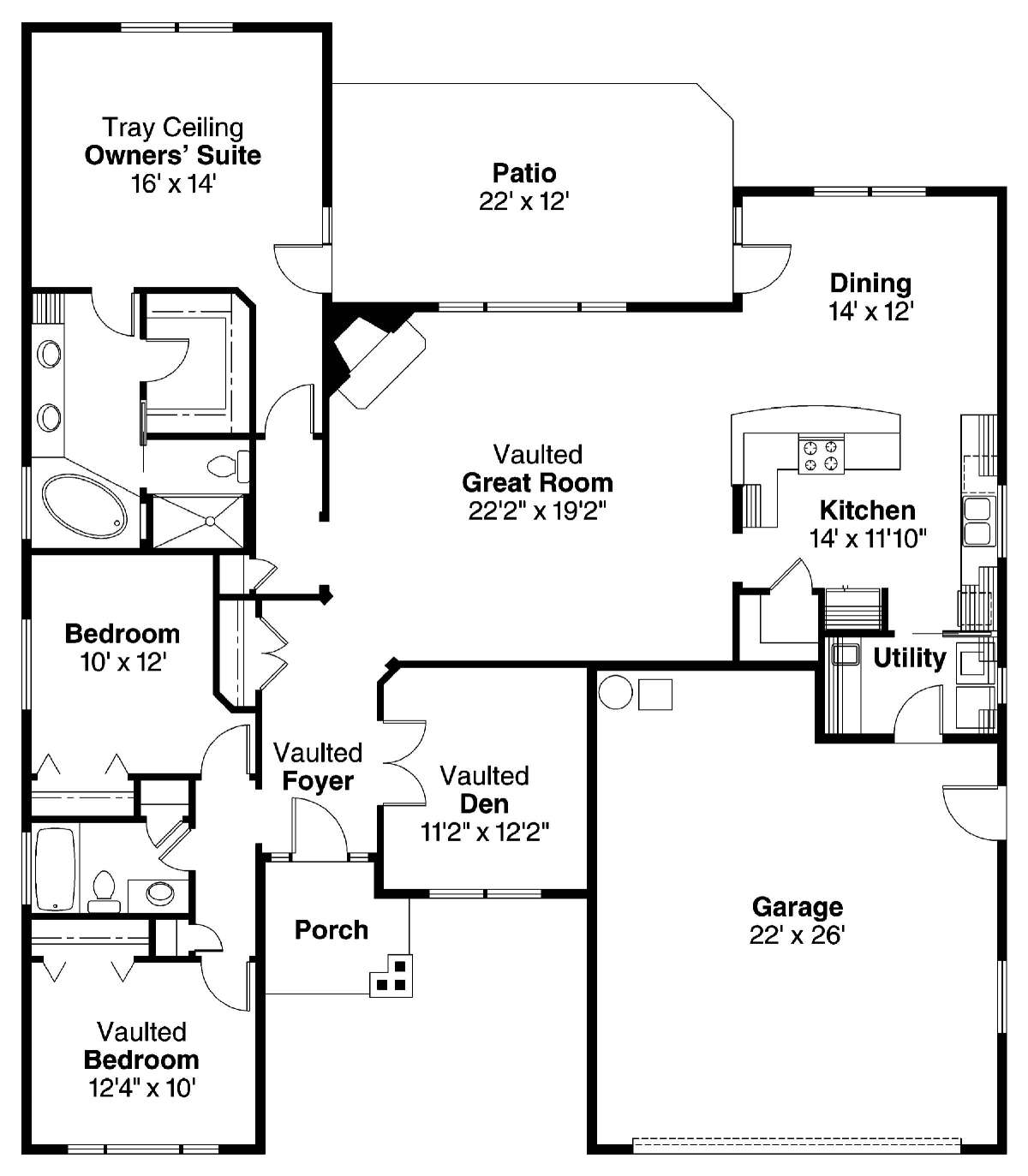 Floorplan 1 for House Plan #035-00426