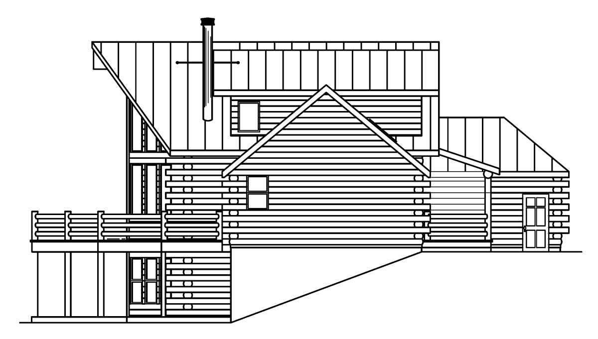 Log House Plan #035-00427 Elevation Photo