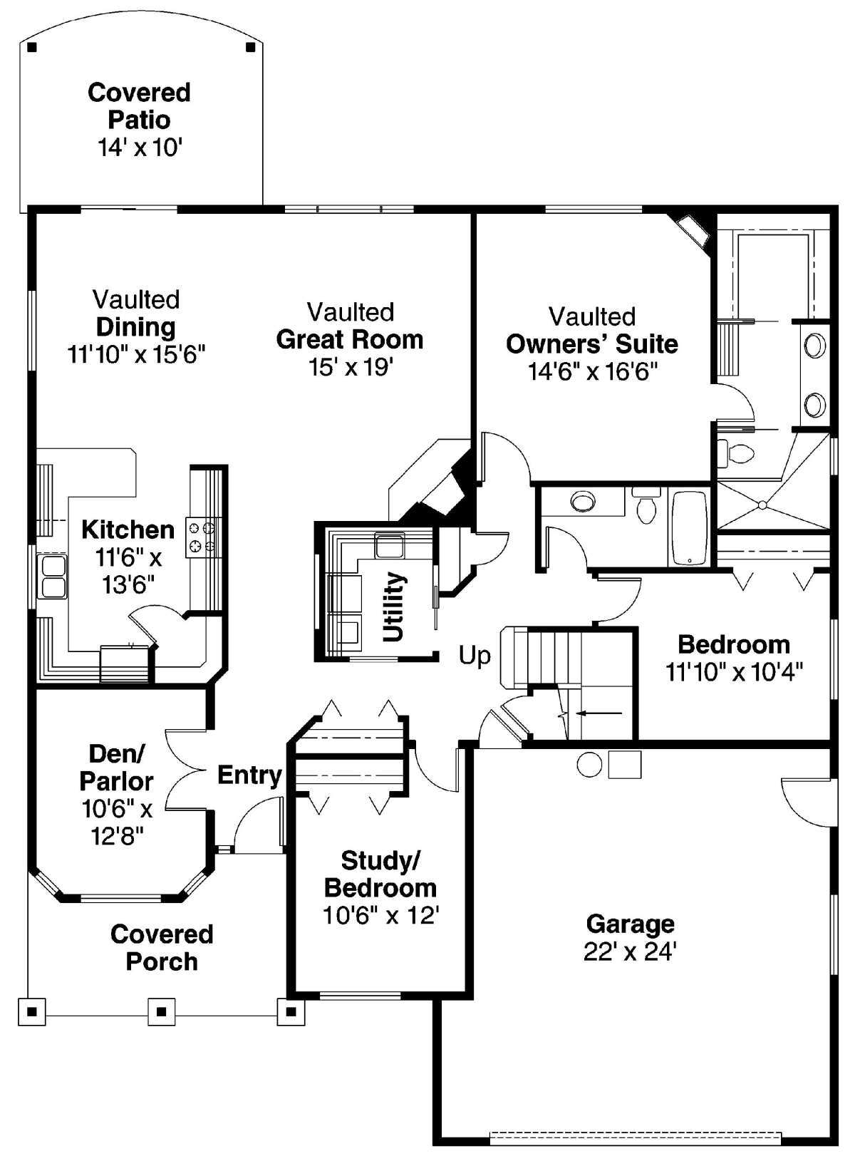 Floorplan 1 for House Plan #035-00429