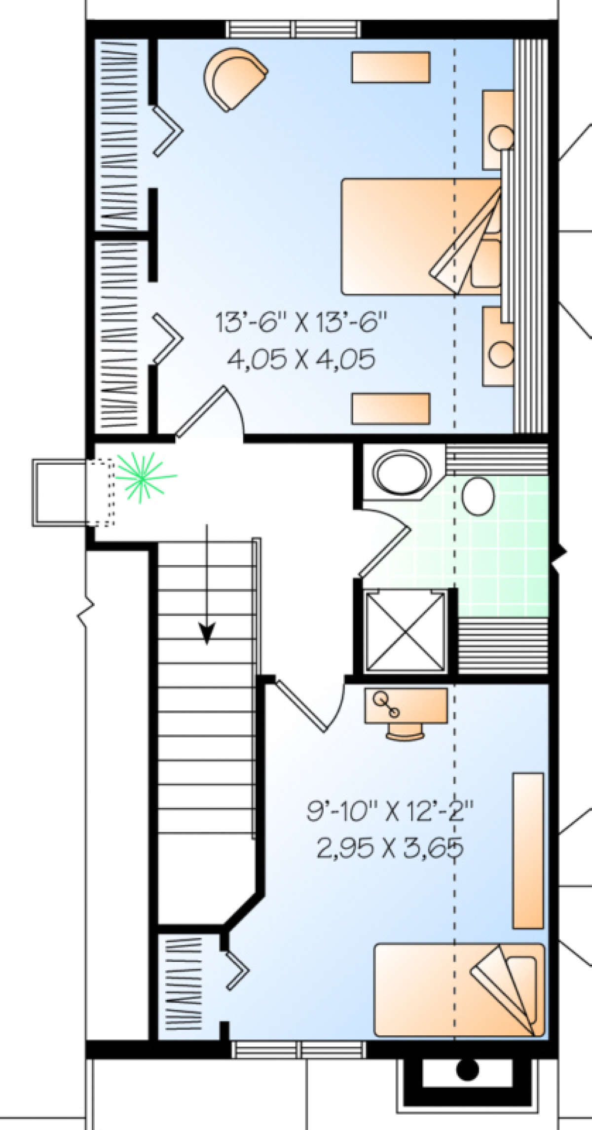 Second Floor for House Plan #034-00148
