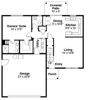 Floorplan 1 for House Plan #035-00431