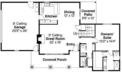 Floorplan 1 for House Plan #035-00432
