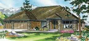 Ranch House Plan #035-00433 Elevation Photo