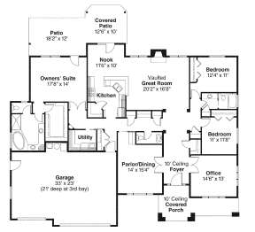 Floorplan 1 for House Plan #035-00433