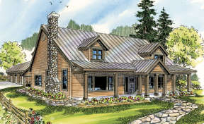 Cabin House Plan #035-00434 Elevation Photo