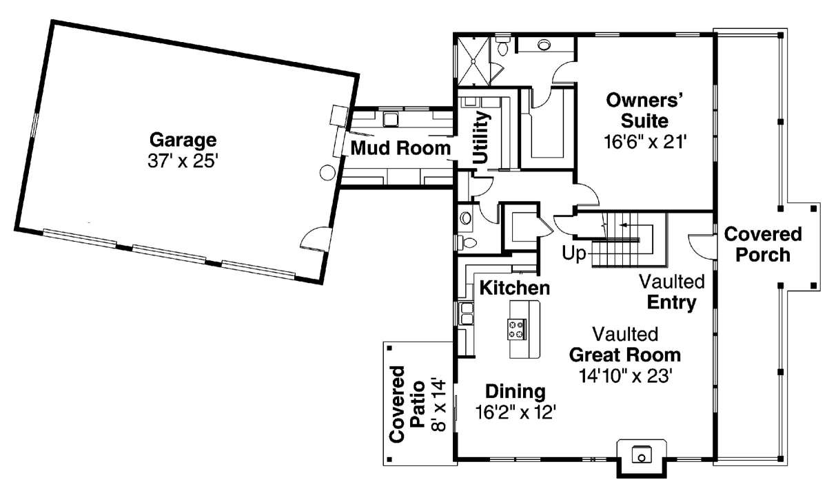 Floorplan 1 for House Plan #035-00434