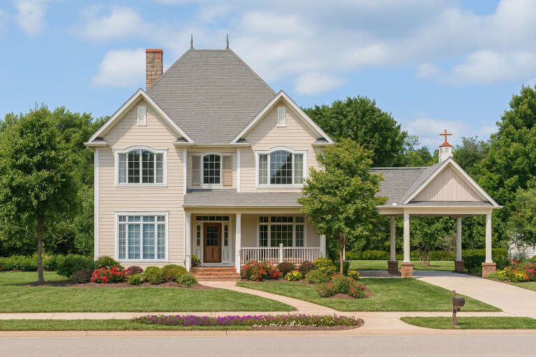 House Plan House Plan #5729 Angled Front Elevation