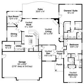 Floorplan 1 for House Plan #035-00435