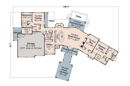 Floorplan 1 for House Plan #035-00438