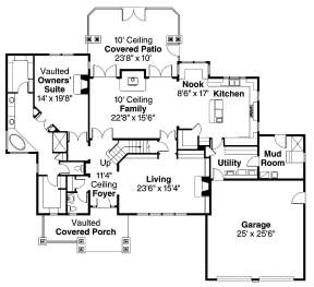 Floorplan 1 for House Plan #035-00439
