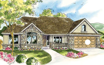 Ranch House Plan #035-00440 Elevation Photo